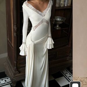 Meshki White Lace Maxi Dress